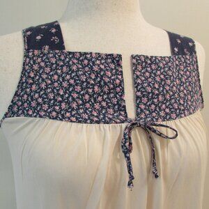 Vintage Sears JR Bazaar White Nylon/Cotton Sheer Maxi Nightgown